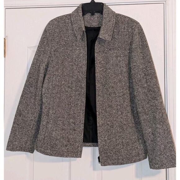 Laura Ashley Jacket Women's Size Medium Tweed Full Zip Long Sleeve - Picture 2 of 8